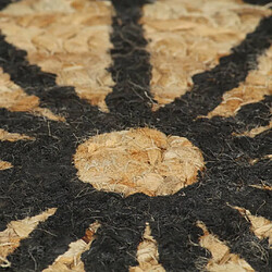 Avis Decoshop26 Tapis fait à la main Jute avec imprimé noir 120 cm DEC023494