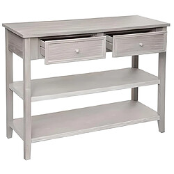 Pegane Console en bois de paulownia / MDF avec 2 tiroirs coloris beige - Longueur 110 x Profondeur 40 x Hauteur 85 cm