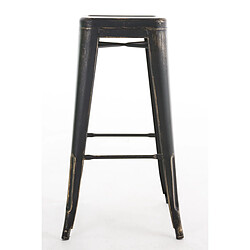 Decoshop26 Tabouret de bar empilable avec repose-pieds design industriel métal noir et doré 10_0000036