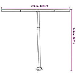 vidaXL Jeu de poteaux d'auvent blanc 300x245 cm fer pas cher