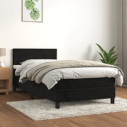 Maison Chic Lit adulte- Lit + matelas,Sommier à lattes de lit et matelas Noir 80x200 cm Velours -GKD83104