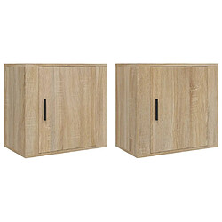 vidaXL Tables de chevet murales 2 pcs Chêne sonoma 50x30x47 cm