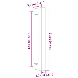 vidaXL Poignées d'armoire 10 pcs noir 128 mm acier inoxydable pas cher