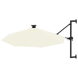 Avis Maison Chic Parasol Jardin | Parasol mural avec mat métallique et LED 300 cm Sable - GKD35064