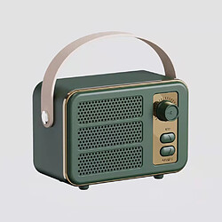 General Haut-parleur stéréo Bluetooth portable rétro, haut-parleur vintage rétro sans fil amélioré avec fente pour carte TF, jolis accessoires de style ancien esthétique pour cuisine, chambre, bureau, fête, maison, cadeau pour un ami (vert)