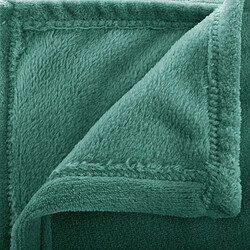 Atmosphera, Createur D'Interieur Grand Plaid en flanelle uni - 230x180 - Vert émeraude