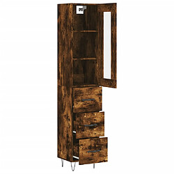 Avis vidaXL Buffet haut Chêne fumé 34,5x34x180 cm Bois d'ingénierie