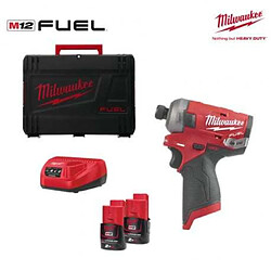 Visseuse à choc silencieuse MILWAUKEE FUEL M12 FQID-202X - 2 batteries 12V 2.0 Ah - chargeur 4933464973