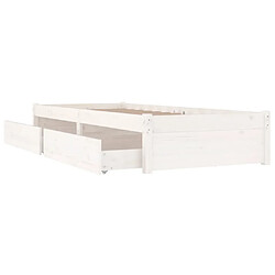 Avis Maison Chic Lit adulte - Cadre de lit avec tiroirs,Structure du lit Contemporain Blanc 90x200 cm -MN49537