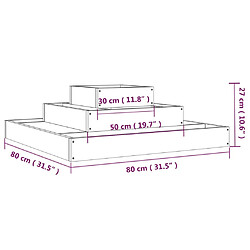 vidaXL Jardinière 80x80x27 cm Bois de douglas massif pas cher