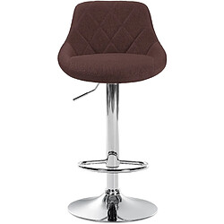 Avis Decoshop26 Tabouret de bar chaise haute x 1 avec coutures décoratives assise en tissu marron pieds métal chromé 10_0005083