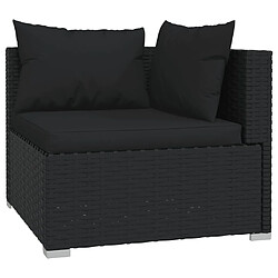 Avis vidaXL Salon de jardin 6 pcs avec coussins résine tressée noir