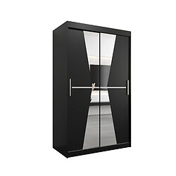 Abiks Meble Armoire Maroko à portes coulissantes 200/120/62 2 portes (noir/noir)