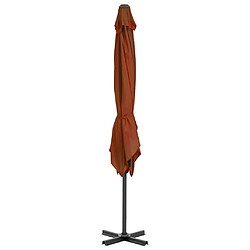 Avis ComfortXL Parasol Déporté Avec Mât En Aluminium Terre Cuite 250x250 Cm