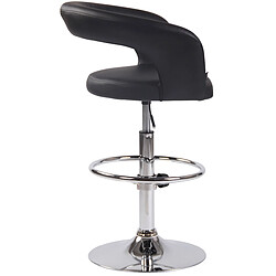 Avis Decoshop26 Lot de 2 tabourets de bar assise moderne en PVC noir pieds et repose-pieds en métal chromé 10_0004215