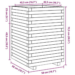 vidaXL Jardinière 50x50x72,5 cm bois massif de douglas pas cher