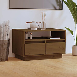 Maison Chic Meuble TV scandinave - Banc TV pour salon Marron miel 60x35x37 cm Bois de pin massif -MN21046