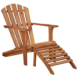 Maison Chic Chaise de jardin et repose-pied- Fauteuil d'extérieur Adirondack Bois d'acacia massif -MN59154