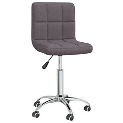 vidaXL Chaise pivotante de bureau Taupe Tissu