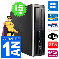 PC HP 8100 Elite SFF Intel Core i5-650 RAM 16Go Disque Dur 2To Windows 10 Wifi - Occasion