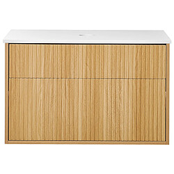 Acheter Beliani Meuble de salle de bains 80 x 52 cm en bois clair BEXTI