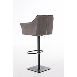 Acheter Decoshop26 Tabouret de bar chaise haute de comptoir couture carrées assise en tissu gris cadre en métal noir 10_0004696