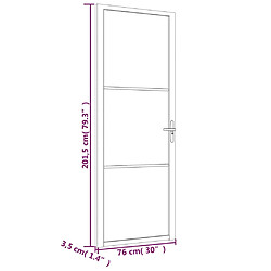 vidaXL Porte intérieure 76x201,5 cm Noir Verre ESG et aluminium pas cher