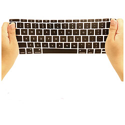 General couverture de clavier avec barre tactile, protecteur de peau en silicone avec un design de personnalité, résistance à la poussière(noir)