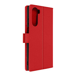 Avizar Housse Motorola Moto G200 5G Clapet Portefeuille Support Vidéo Rouge