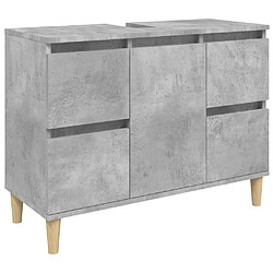 vidaXL Meuble d'évier gris béton 80x33x60 cm bois d'ingénierie