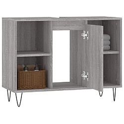 Avis Maison Chic Armoire salle de bain,Meuble de rangement de salle de bain,Meuble haut sonoma gris 80x33x60 cm bois d'ingénierie -GKD876379