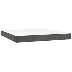 Acheter vidaXL Sommier à lattes de lit et matelas Gris foncé 180x200cm Velours