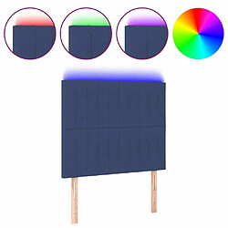 Maison Chic Tête de lit scandinave à LED,meuble de chambre Bleu 100x5x118/128 cm Tissu -MN20670