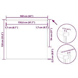 vidaXL Store enrouleur occultant largeur du tissu 156,6 cm polyester pas cher