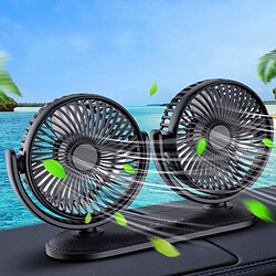 12 / 24V Mini Ventilateur De Voiture Portable Double Tête 360 Degrés Tous Azimuts Réglable Refroidissement Automatique De L'Air Ventilateurs Usb Petit Ventilateur De Bureau Silencieux