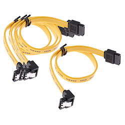 4x Câble SATA 90 ° Câble Serial ATA Data avec Verrouillage Verrouillage 26AWG 30cm