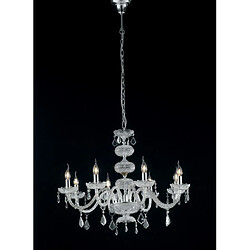 Fan Europe Chandelier sans abats jours Incanto 8 ampoules Verre,cristal Chrome