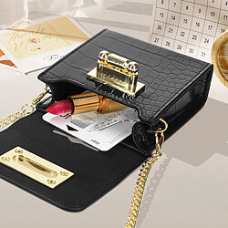 Avizar Pochette Bandoulière Black Croco pour tout Smartphone Flip pas cher