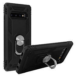 Avizar Coque Galaxy S10 Plus Bi matière Rigide et Souple Bague Support Vidéo noir