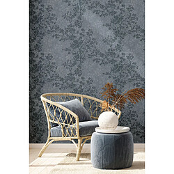 Acheter As Creation Livingwalls papier peint fleurs bleu foncé