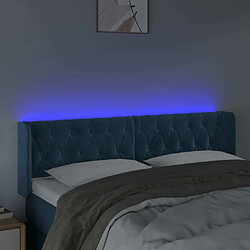 Avis Maison Chic Tête de lit scandinave à LED,meuble de chambre Bleu foncé 147x16x78/88 cm Velours -MN25962