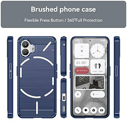 Htdmobiles Coque pour Nothing Phone 2 - housse etui silicone gel carbone + film ecran - BLEU FONCE