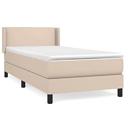 Maison Chic Structures de lit + matelas,Lit à sommier tapissier avec matelas Cappuccino 80x200 cm -MN88571