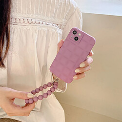 GUPBOO Étui pour iPhone13Pro étui de téléphone portable créatif chaîne de perles violet taro simple pour femme