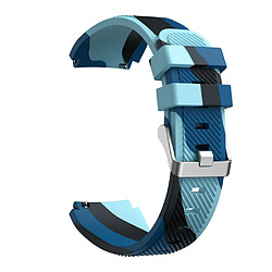 Bracelet en silicone camouflage vague en sergé de 22 mm bleu pour votre Samsung Gear S3 Classic/S3 Frontier/Xiaomi Haylou RT LS05s/RS3 LS04