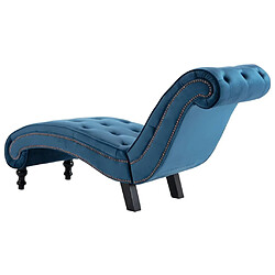 Maison Chic Chaise longue de jardin| Bain de soleil Relax | Transat Bleu Velours -GKD66098 pas cher