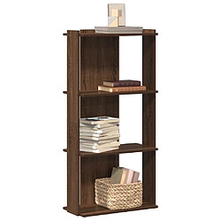 vidaXL Bibliothèque 3 niveaux chêne marron 60x30x120cm bois ingénierie