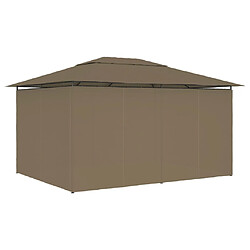 Avis vidaXL Chapiteau de jardin avec rideaux 4x3 m Taupe 180 g/m²