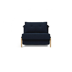 Inside 75 INNOVATION LIVING Fauteuil design SOFABED CUBED 02 WOOD Mixed Dance Blue convertible lit 200*90 cm