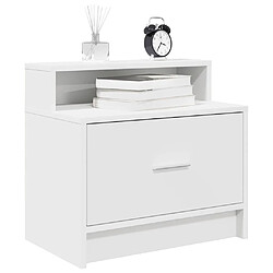 vidaXL Table de chevet avec tiroir 2 pcs blanc 51x31x47 cm